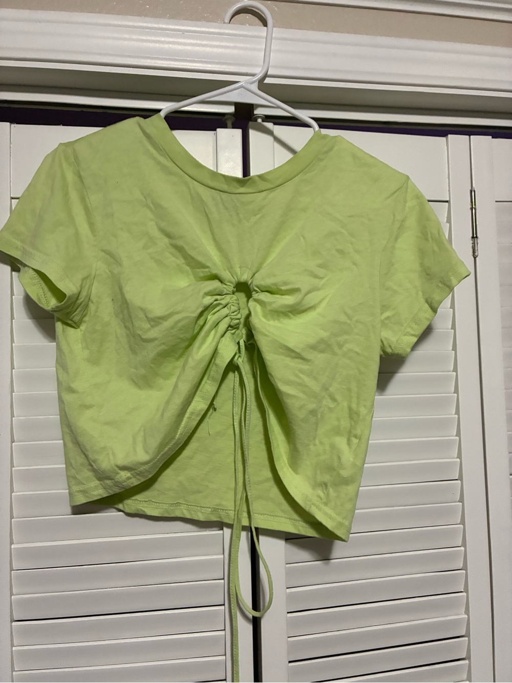 Forever 21 Lime Drawstring Crop Tee